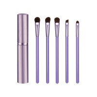 MOQ 1 Set Stock 5pcs Makeup Brush with Tube for Travelling and Gift