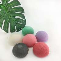 Natural Facial Sponge Body Cleaning Tool Multiple Colors Bamboo Charcoal Konjac Sponge