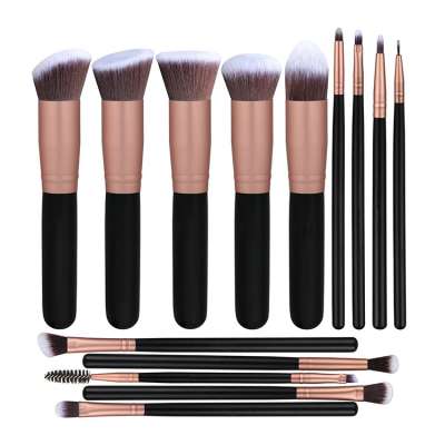 New arrival private label wholesale 14pcs cosmetics beauty brushes travel make up brush set